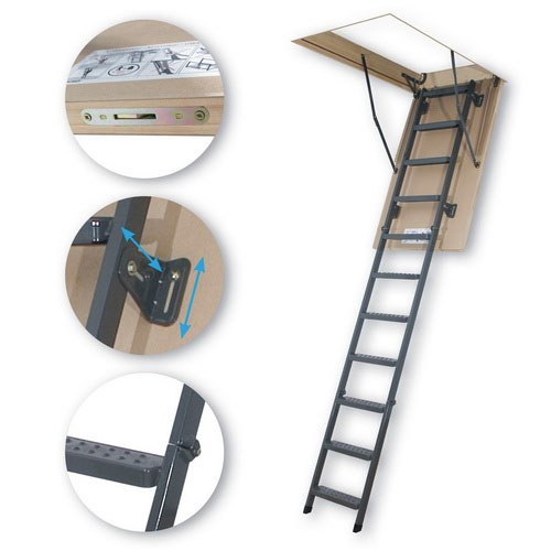 Металлическая чердачная лестница Fakro LMS 70х120х280см купить в Санкт-Петербурге