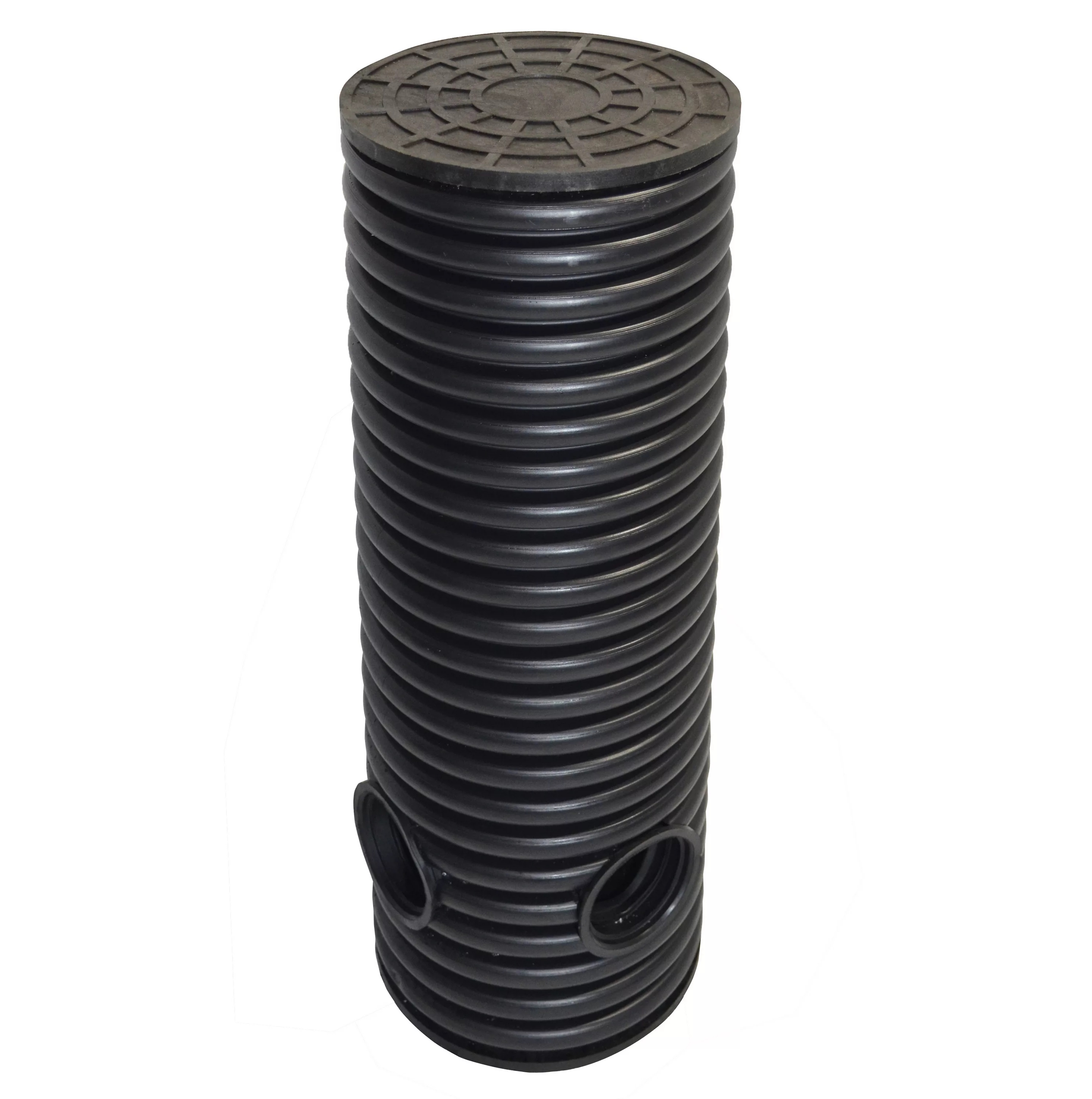 Колодец смотровой d400/343 мм с тремя отводами (90 град.) d160 мм, высота 1,5 м с дном и крышкой купить в Санкт-Петербурге