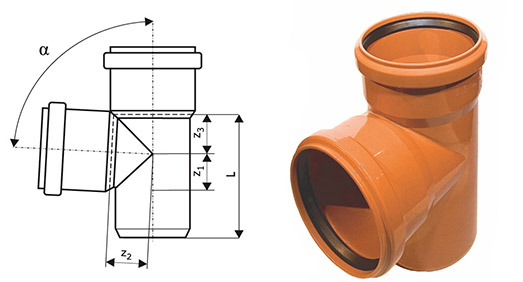 Тройник Ostendorf наружный 87°, KGEA 110 купить в Санкт-Петербурге