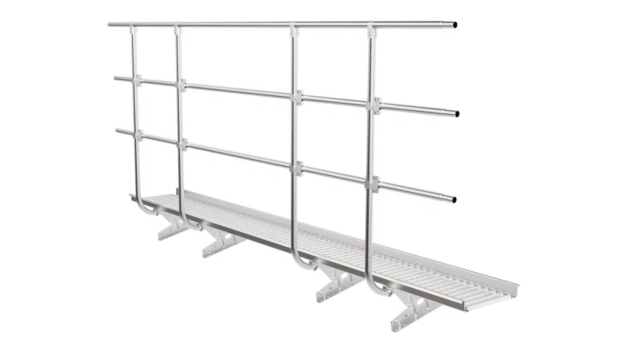 Мостик переходной с ограждением 3м Н-120см для фальца оцинковка BORGE купить в Санкт-Петербурге