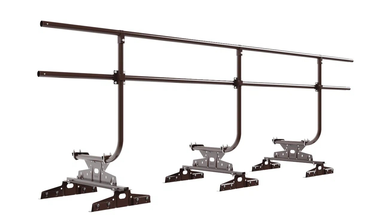 Кровельное ограждение Borge для монтажа параллельно фальца (шаг 550,600мм) 3м H=900 купить в Санкт-Петербурге