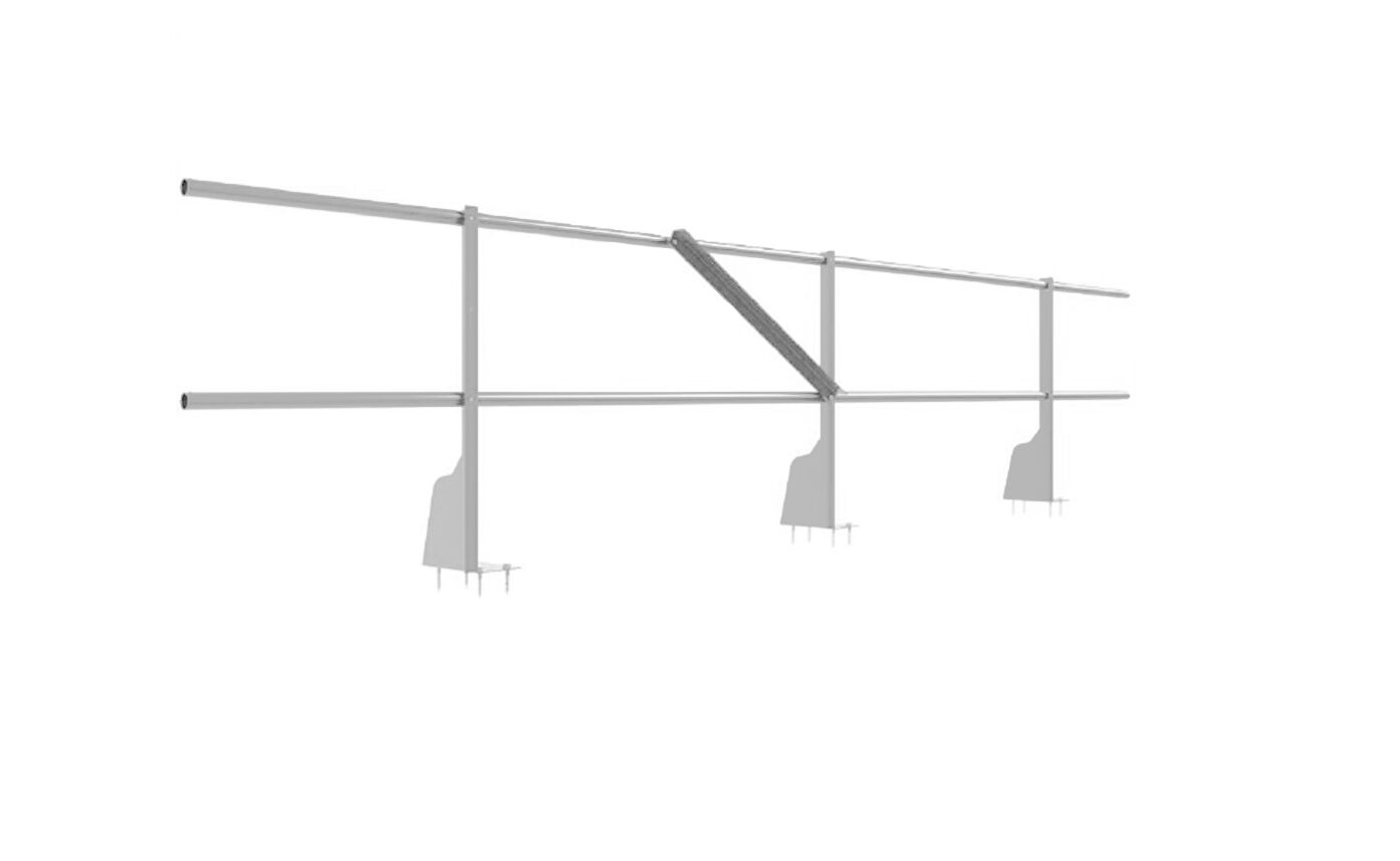 Ограждение плоских кровель 3м Н-60 верхнее крепление оцинковка BORGE купить в Санкт-Петербурге