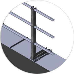 Кровельное ограждение для фальцевой кровли, крепление к парапету 3 поперечных трубы (Н=1,1 м) купить в Санкт-Петербурге