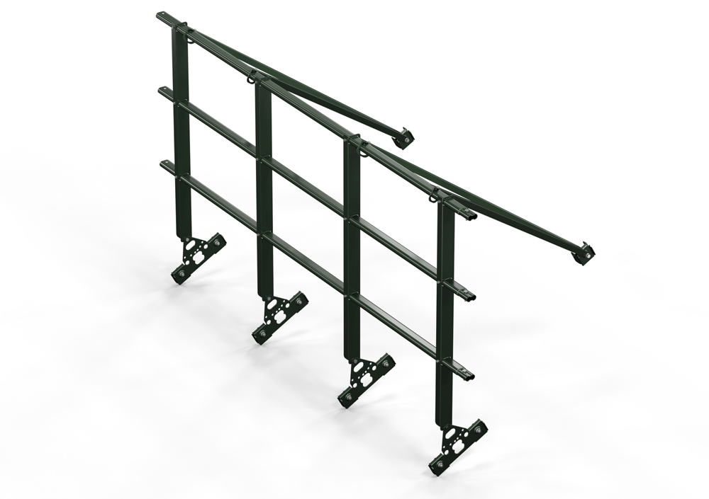 Кровельное ограждение 3 м для фальца 3 поперечных трубы (Н=1,1 м) купить в Санкт-Петербурге