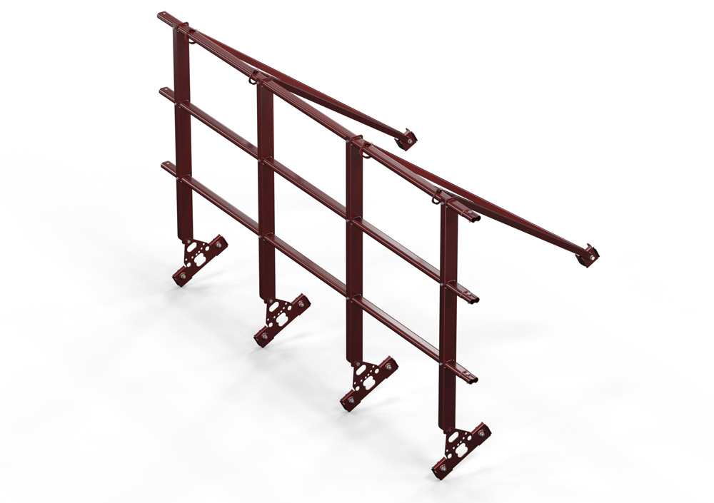 Кровельное ограждение 3 м для фальца 3 поперечных трубы (Н=1,1 м) купить в Санкт-Петербурге