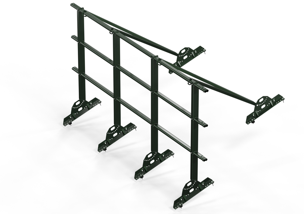 Кровельное ограждение для металлочерепицы, 3 поперечных трубы (Н=1,1 м) купить в Санкт-Петербурге