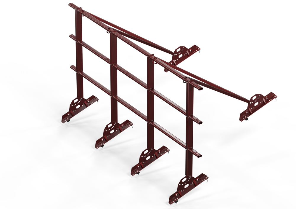 Кровельное ограждение для металлочерепицы, 3 поперечных трубы (Н=1,1 м) купить в Санкт-Петербурге