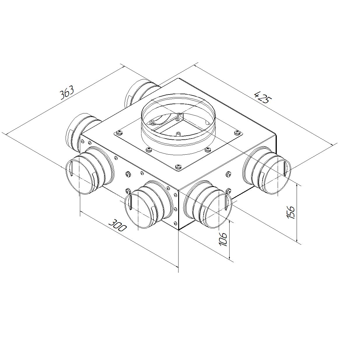 Коллектор металлический концевой на 6 выходов KVF 125/75х6 Provent купить в Санкт-Петербурге