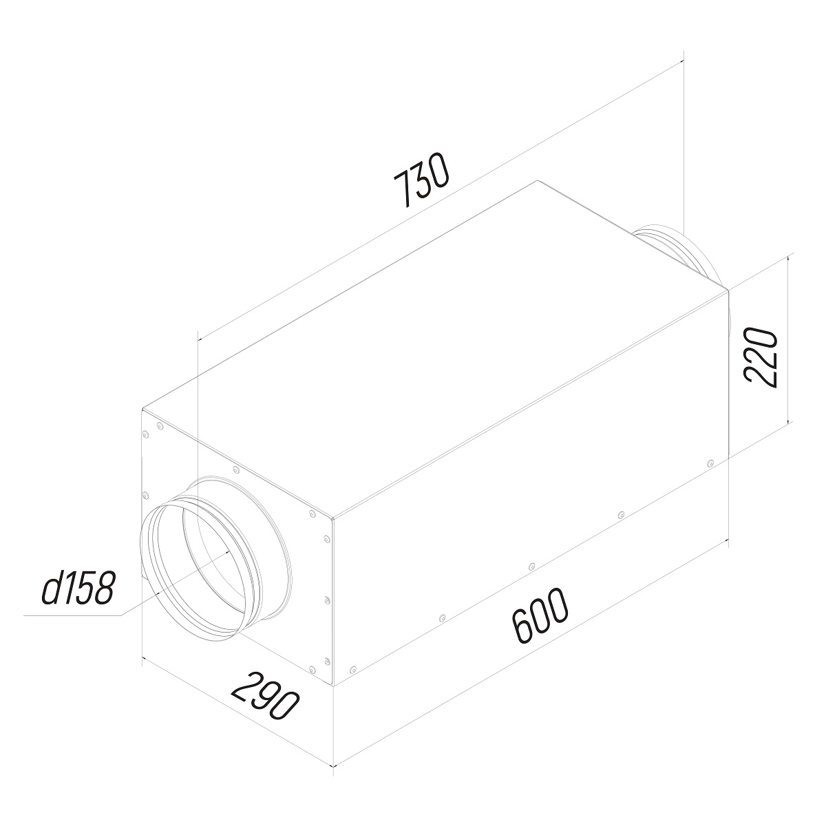 ECO Шумоглушитель прямоугольный KSE 160/600 Provent купить в Санкт-Петербурге