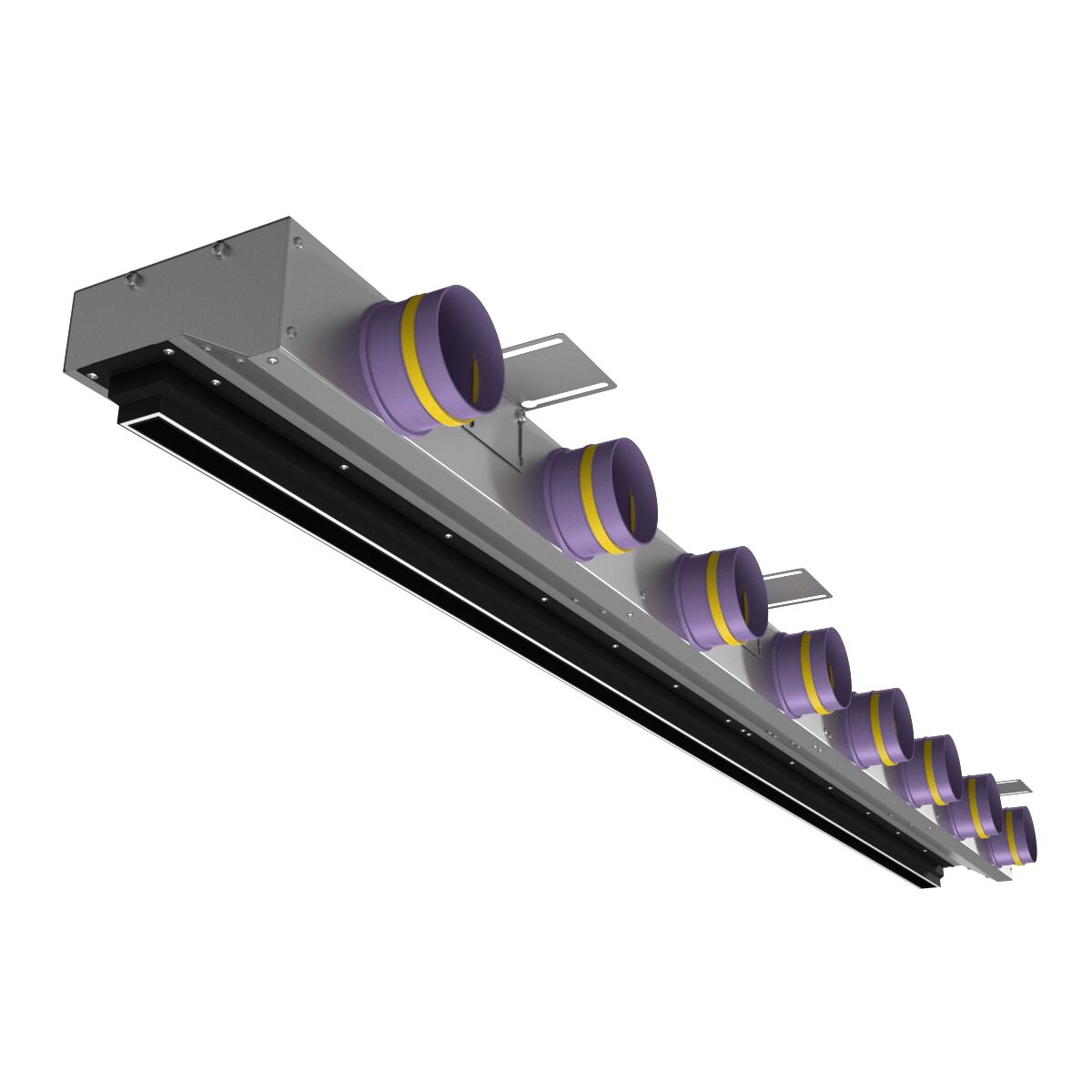 Компактный щелевой диффузор для натяжного потолка с КСД на 8 выходов VPNDU 2000х25/75х8 Provent купить в Санкт-Петербурге