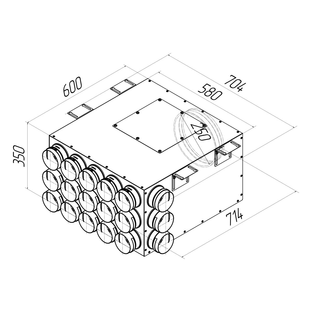 Коллектор металлический на 18 выходов KV 250/90х18 Provent купить в Санкт-Петербурге