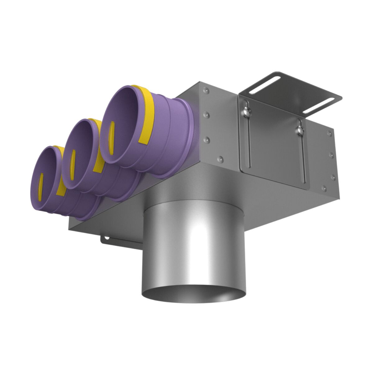 Пленум потолочный/настенный круглый на 3 выхода VPS 125/75x3 Provent
 (Комплектуется без фланцев. Фланцы/заглушки необходимо докупать дополнительно) купить в Санкт-Петербурге