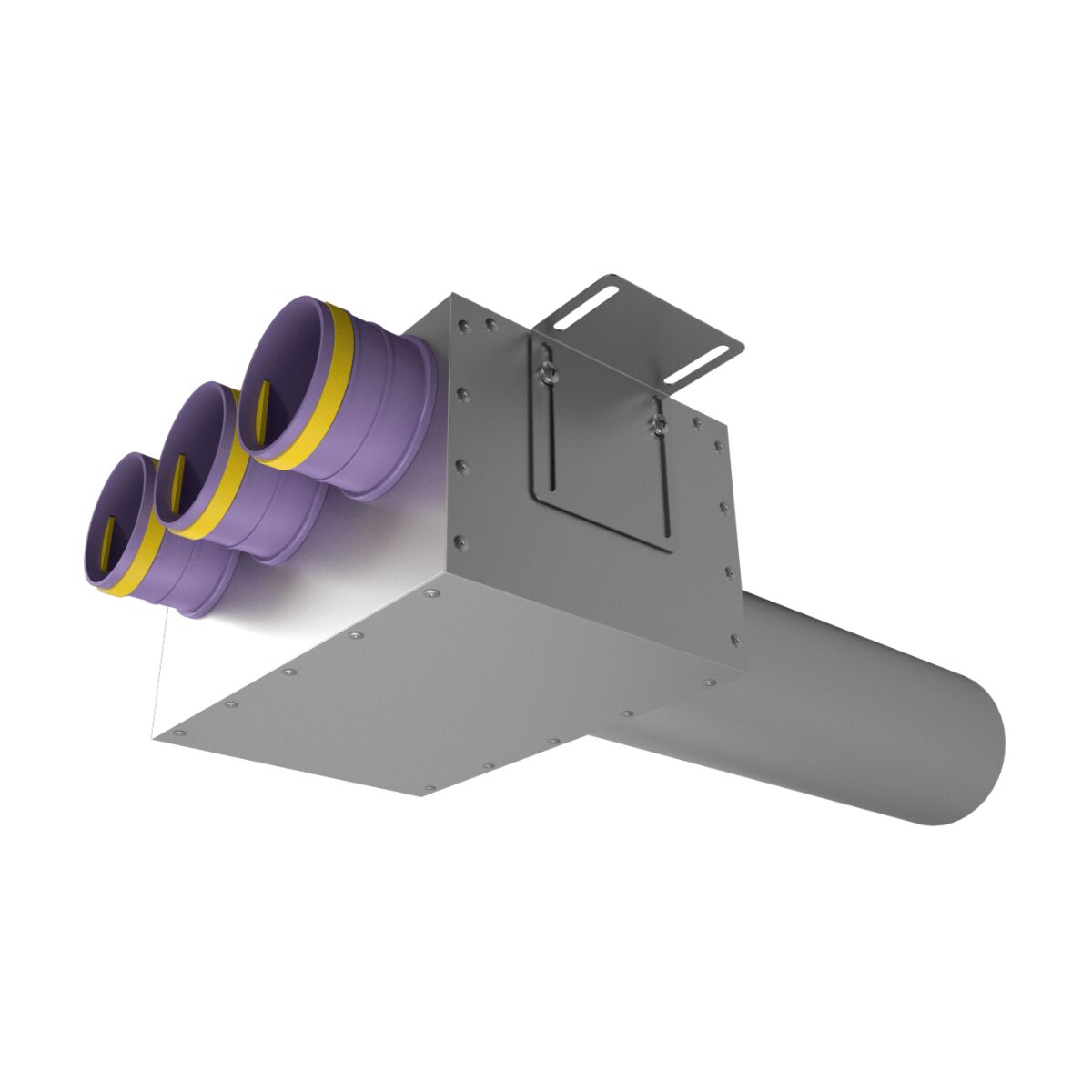 Пленум прямой круглый на 3 выхода VPDL 125/75x3 (L=400мм) Provent
 (Комплектуется без фланцев. Фланцы/заглушки необходимо докупать дополнительно) купить в Санкт-Петербурге