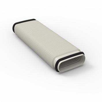 EasyFlex 140мм*64мм (длина 0,6м)  Гибкий воздуховод овального сечения с двумя соединителями (производство Бельгия) купить в Санкт-Петербурге