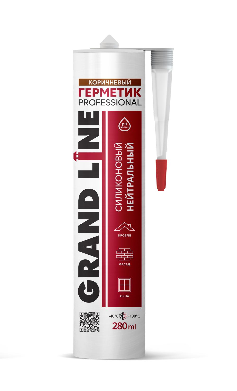Герметик Grand Line Professional кровельный силиконовый нейтральный коричневый 280мл купить в Санкт-Петербурге