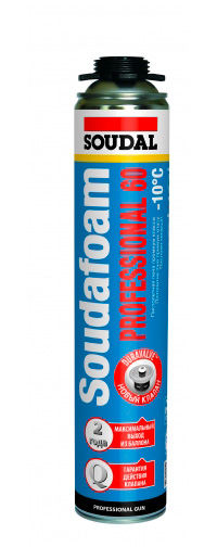 Soudafoam Профессионал 60 зимняя 750мл пистолетная монтажная пена Соудал купить в Санкт-Петербурге
