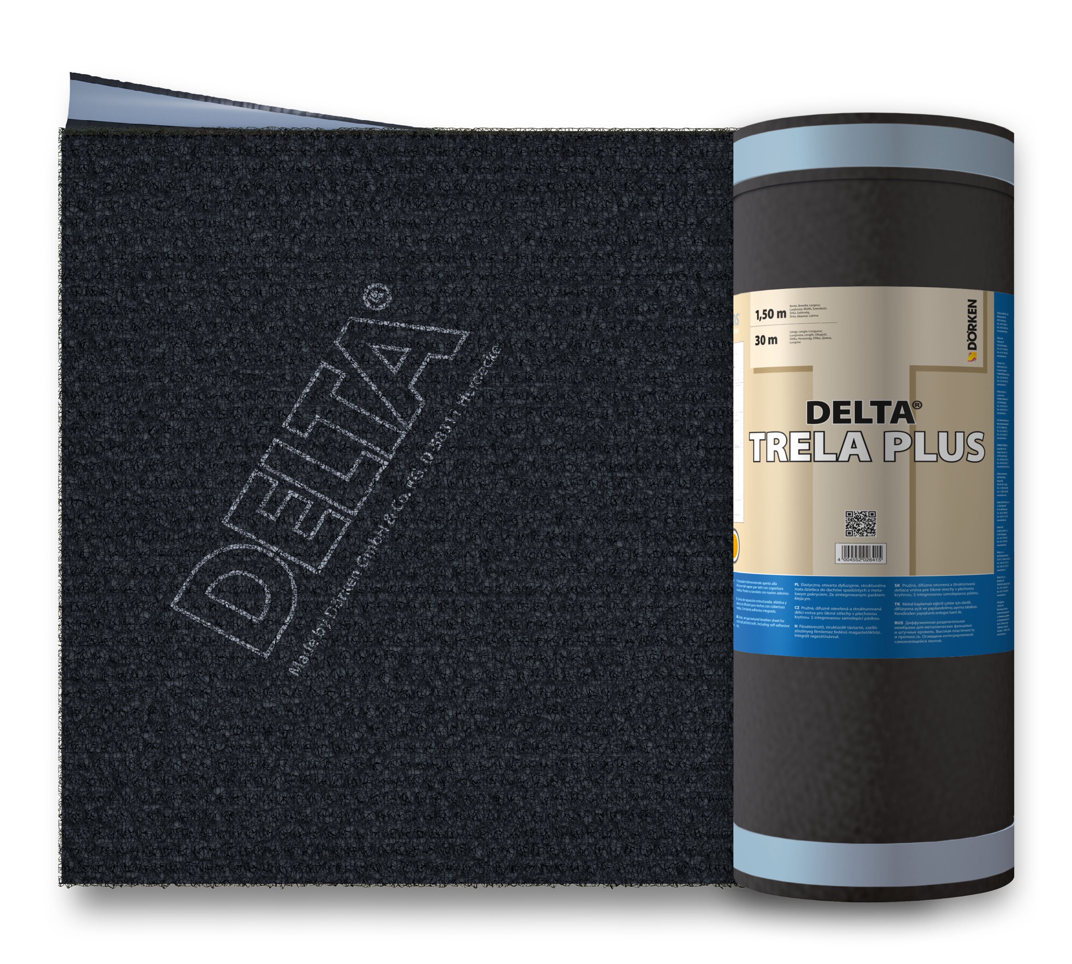 Объёмная диффузионная мембрана DELTA-TRELA PLUS 1,5х30м 45м² купить в Санкт-Петербурге