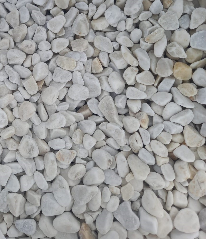Галька из мрамора белый галтованный 10-20мм Camonica купить в Санкт-Петербурге