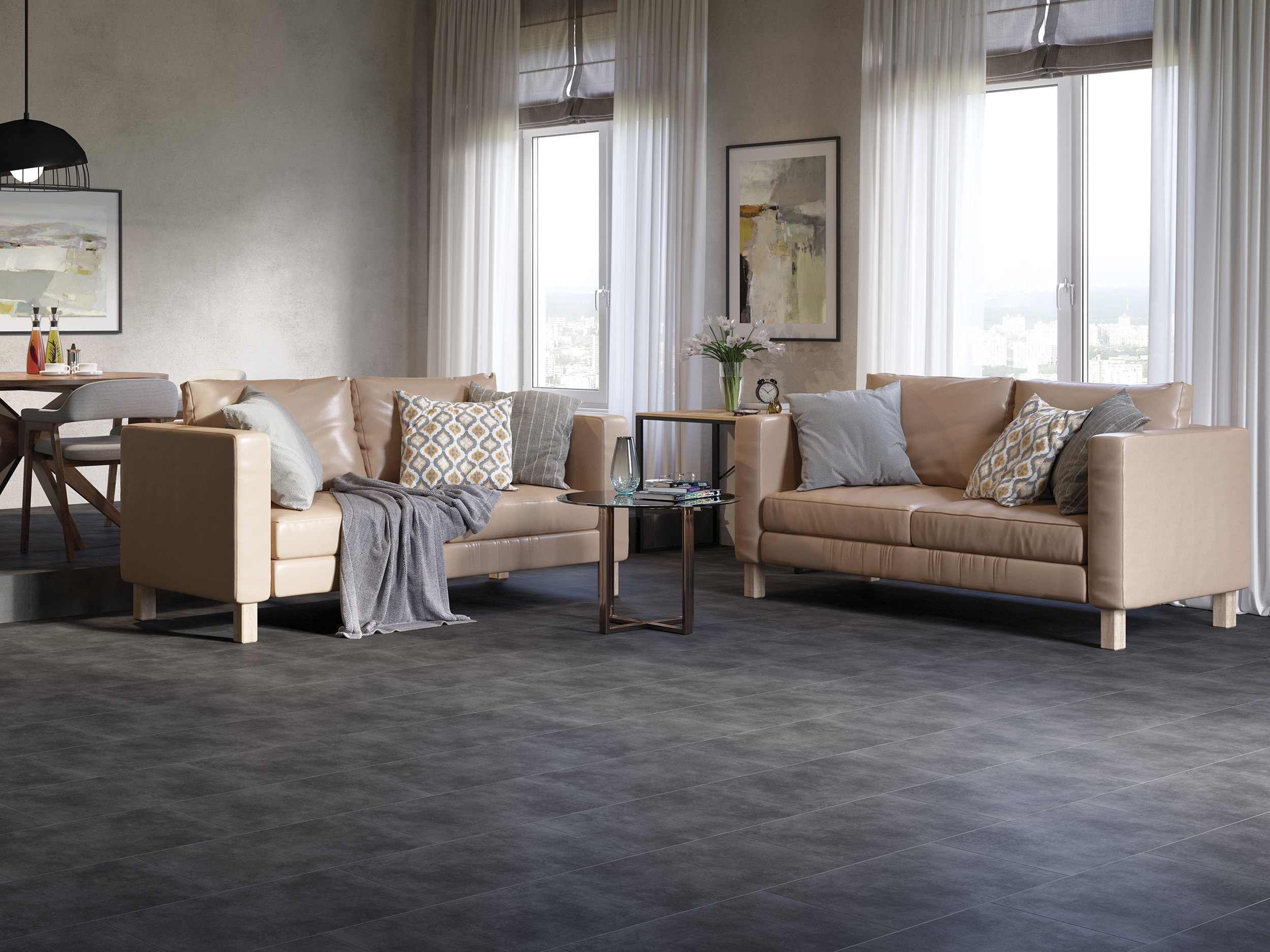 Керамогранит Cersanit Polaris серый светлый бетон 297х598х7,5мм 1,77м2/10шт/уп купить в Санкт-Петербурге