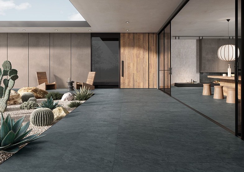 Керамогранит Quarstone 120x60x0.9 Антрацит нат. ректифицир. (2шт/уп/1.44м2) VitrA купить в Санкт-Петербурге