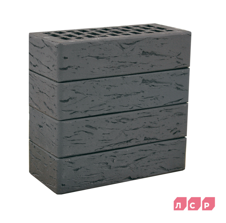 Кирпич ЛСР лицевой пустотелый графитовый 1NF рустик купить в Санкт-Петербурге