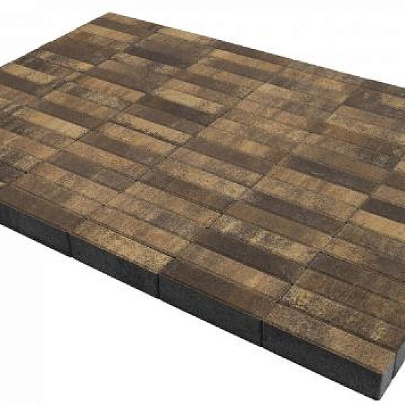 BRAER Тротуарная плитка Прямоугольник ColorMix Каштан 200х100х60мм 12,96м2/пд купить в Санкт-Петербурге