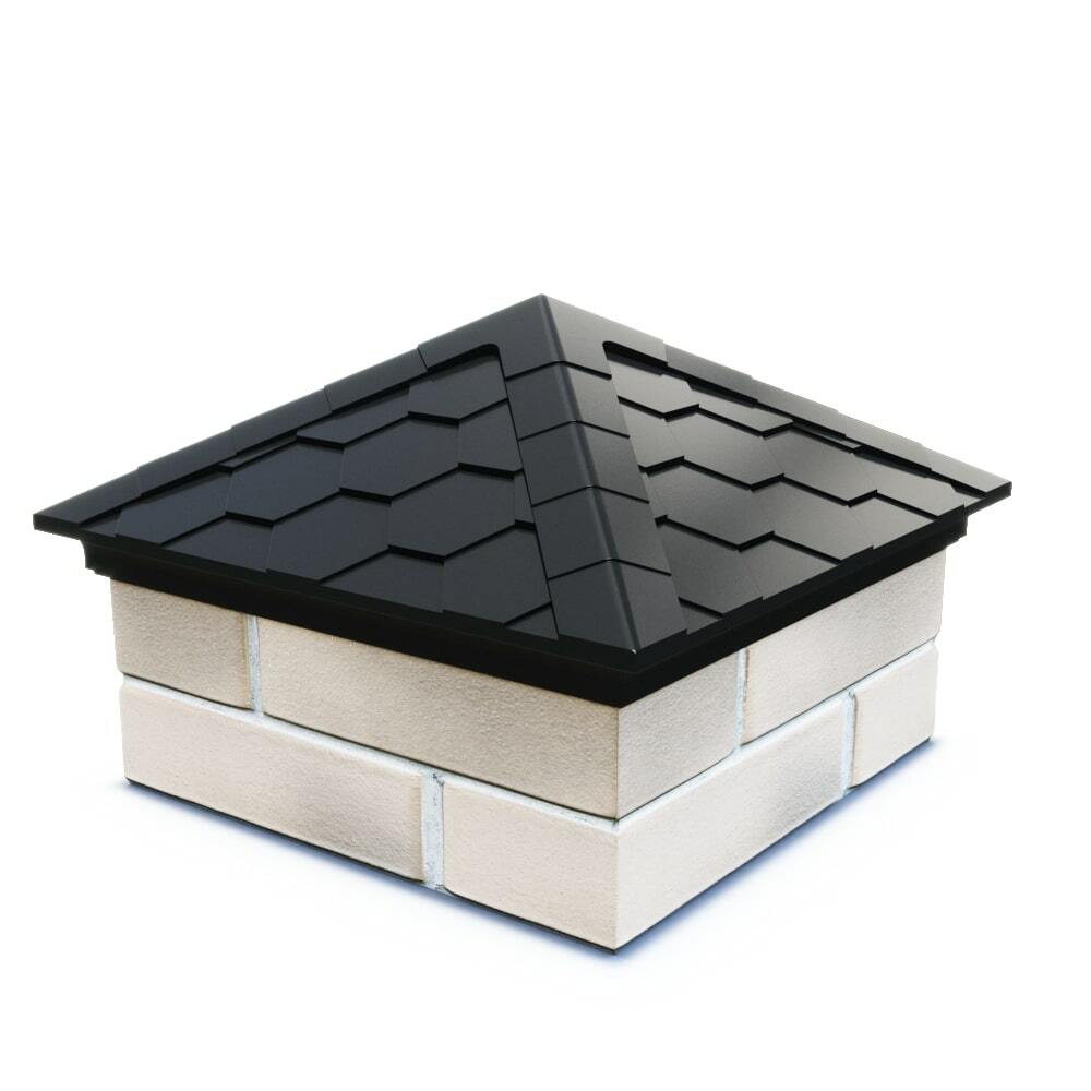 Колпак Laatta для столба полимерпесчаный, оголовок "Чешуя", мокрый асфальт купить в Санкт-Петербурге