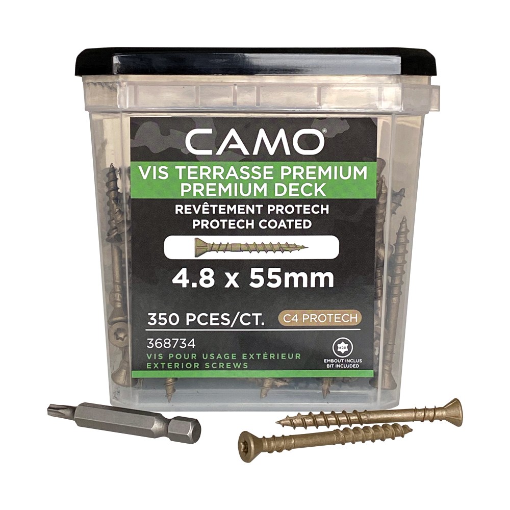 Упаковка саморезов CAMO PREMIUM DECKING SCREW PROTECH C4 T20 55х4.8 мм 350шт/уп купить в Санкт-Петербурге