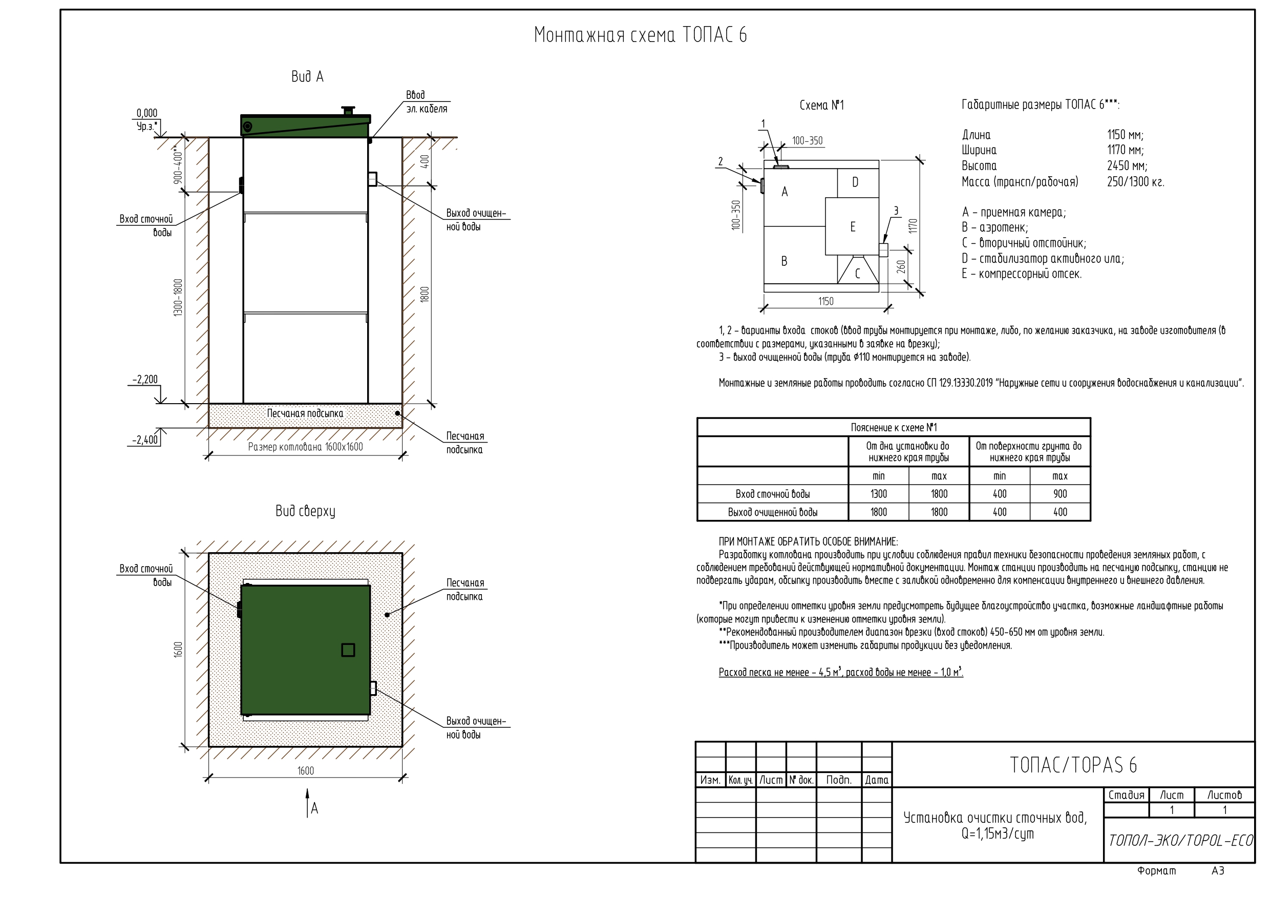 Автономная канализация ТОПАС 6 купить в Санкт-Петербурге