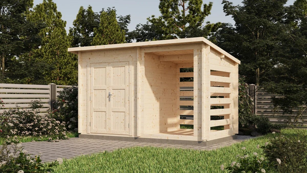 Хозблок 7 с дровницей Стандарт (брус 44 мм) ТН купить в Санкт-Петербурге