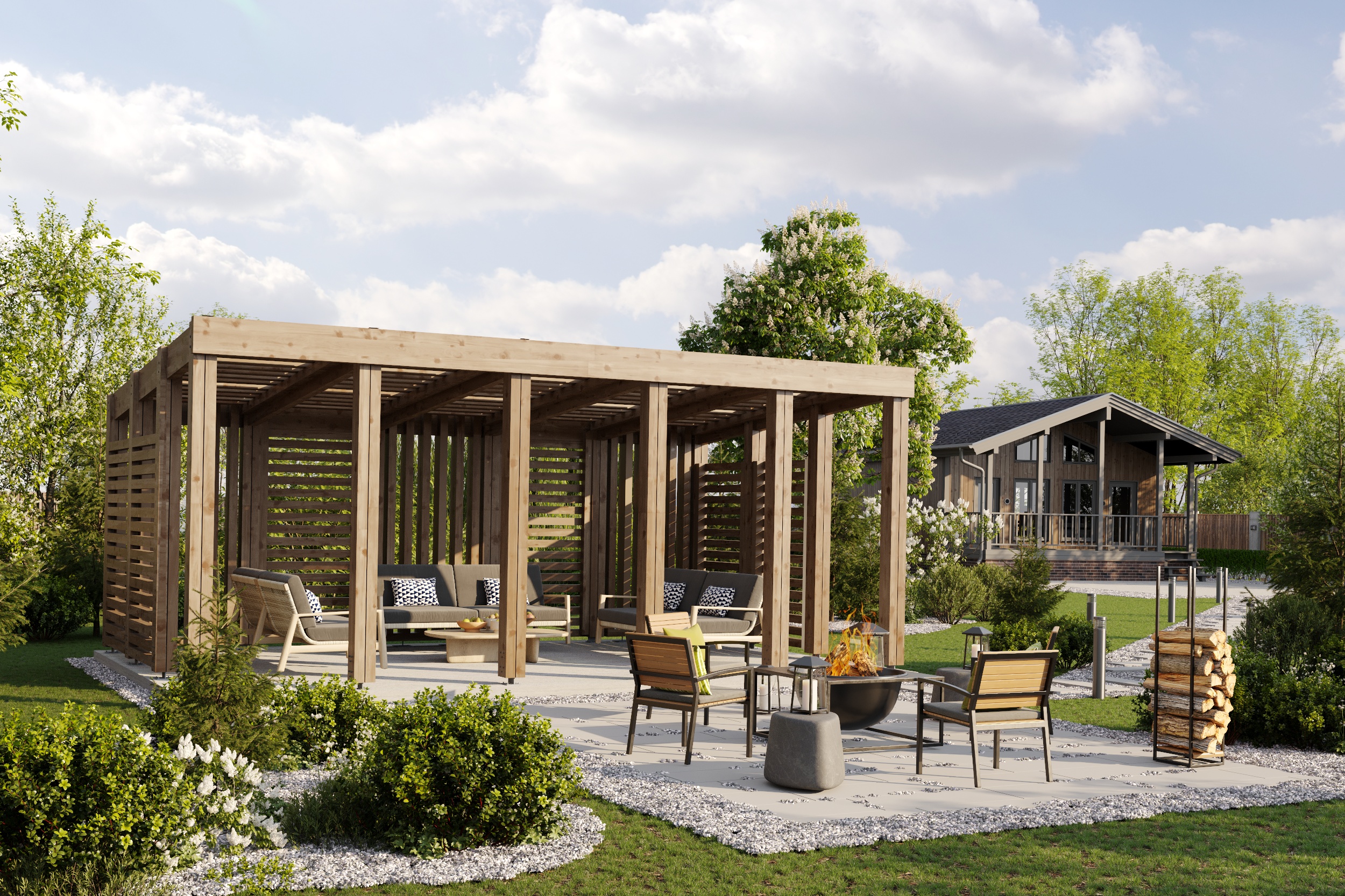 Беседка-пергола 30 (клееный брус) ТН купить в Санкт-Петербурге