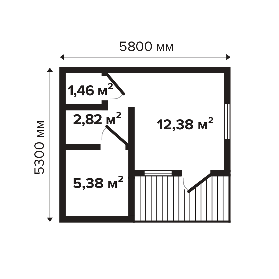 Баня 27 Стандарт (брус 44мм) ТН купить в Санкт-Петербурге