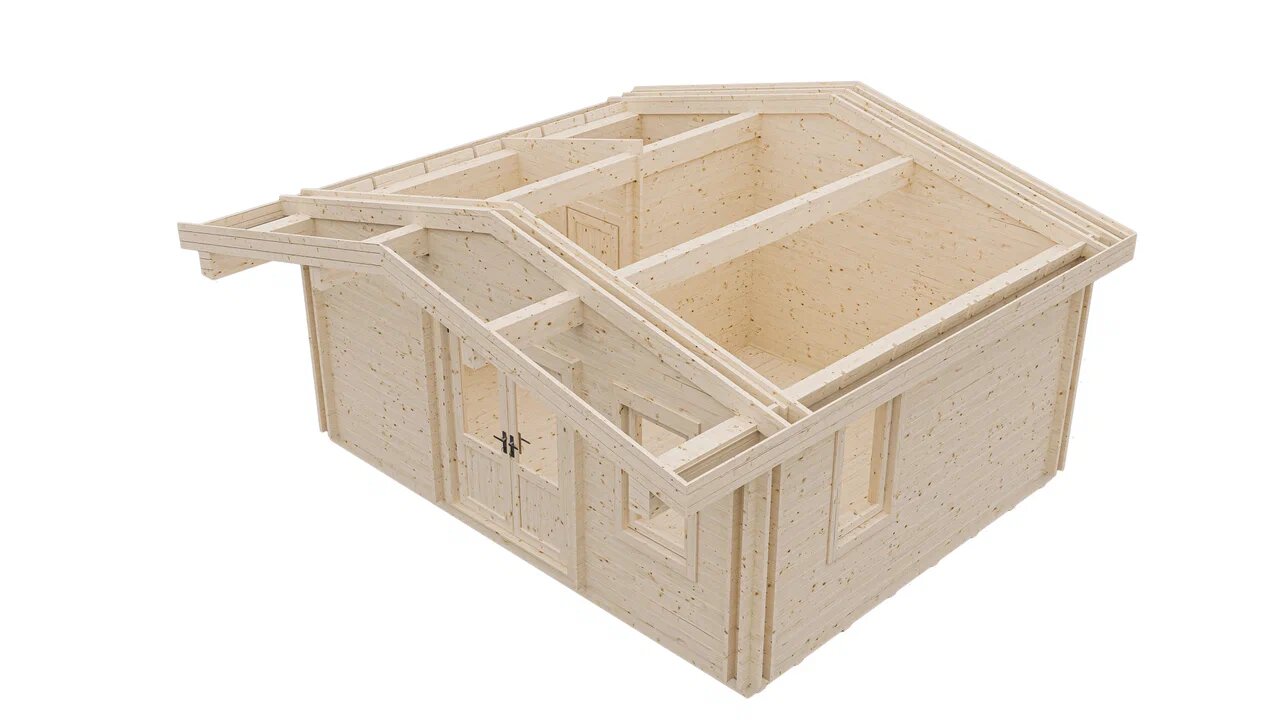 Дом дачный 21 двойной брус Стандарт (брус 44мм) ТН купить в Санкт-Петербурге