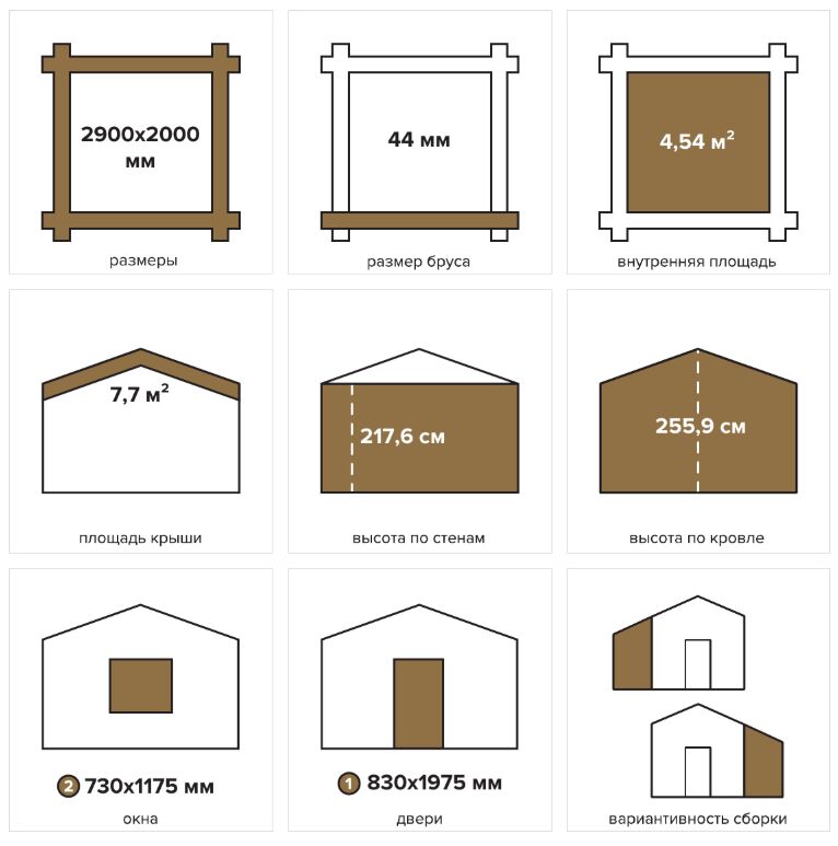 Дом садовый 4 Комфорт (брус 44мм) ТН купить в Санкт-Петербурге