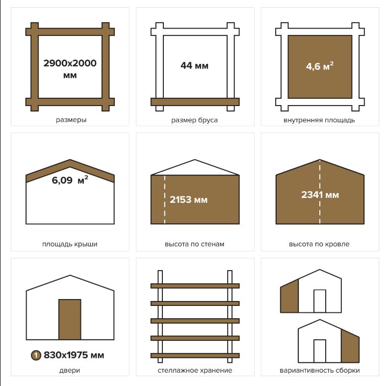 Хозблок 4 Комфорт (брус 44 мм) ТН купить в Санкт-Петербурге