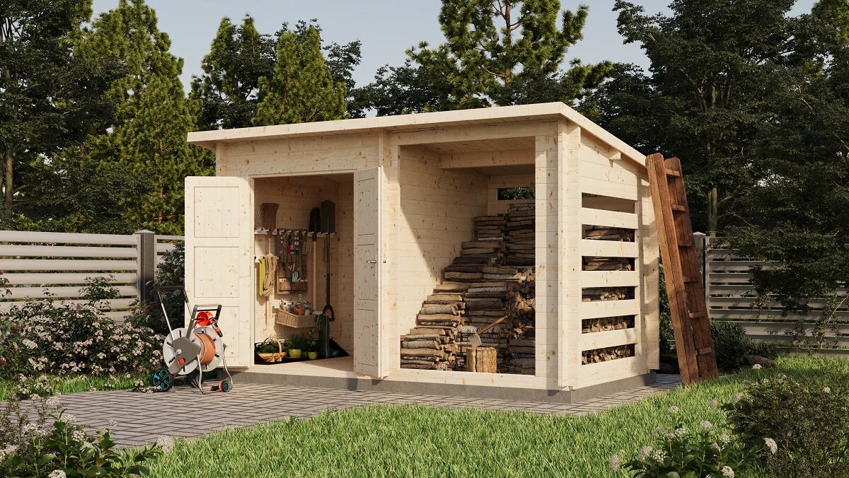 Хозблок 7 с дровницей Стандарт (брус 44 мм) ТН купить в Санкт-Петербурге