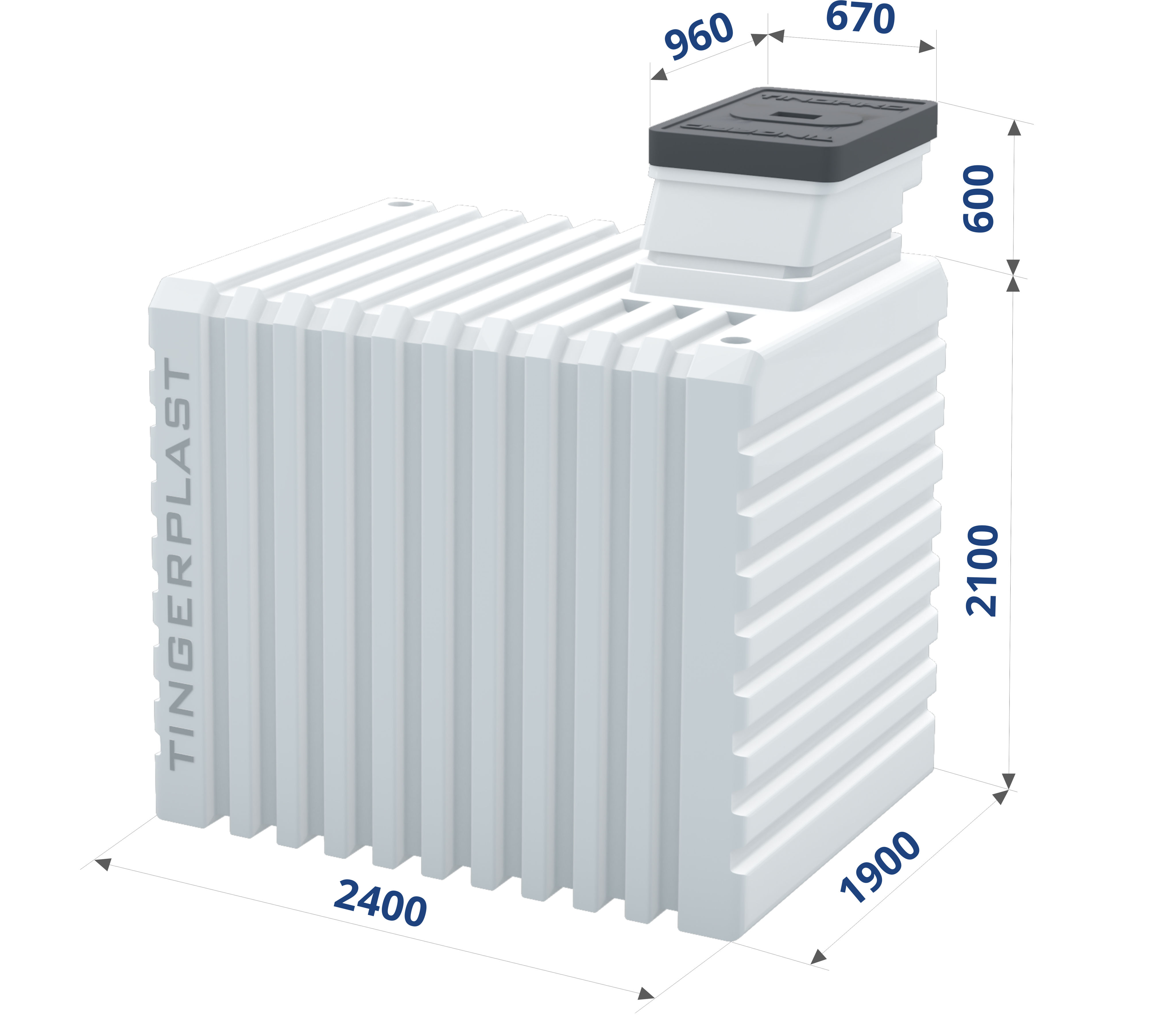 Емкость бесшовная Тингард OPTIMUM L 2500х1900х2100 (2700)мм купить в Санкт-Петербурге