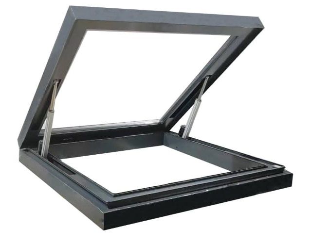 Окно-выход на кровлю мансардное алюминиевое 78х230 с электроприводом и датчиком дождя купить в Санкт-Петербурге