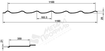 Профиль M35 Монтерра Х PE 0,45мм* 2210мм. купить в Санкт-Петербурге