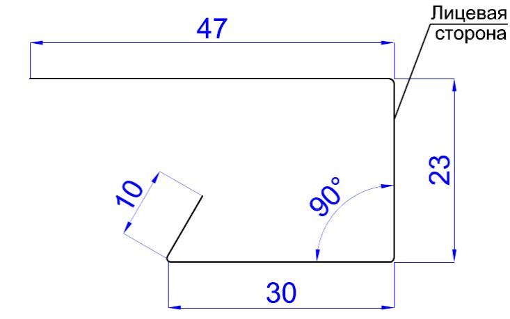 Планка завершающая сложная 30x25x3000мм Ecosteel, Ecosteel Matt, Ecosteel Textur купить в Санкт-Петербурге