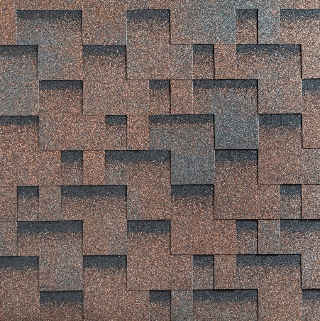 Гибкая черепица Катепал Rocky, медный отлив купить в Санкт-Петербурге