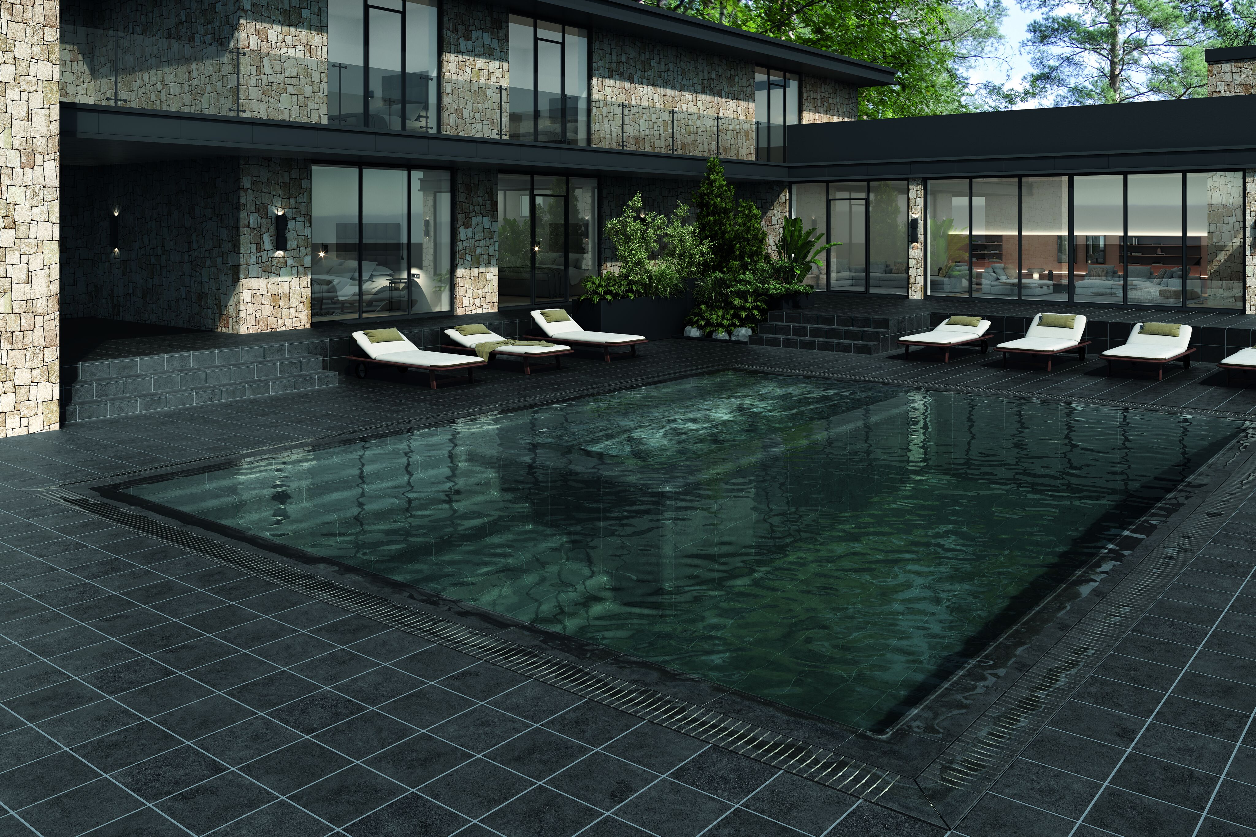 Плитка напольная клинкерная Essenza Grafite 60х120х0.92см антислип 2шт/1.44м2/уп Exagres купить в Санкт-Петербурге