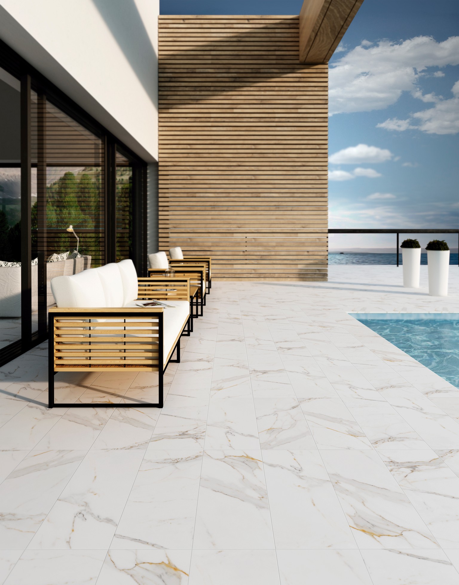 Плитка напольная клинкерная Marbles Calacatta С1 60х120х0.92см матовая 2шт/1.44м2/уп Exagres купить в Санкт-Петербурге