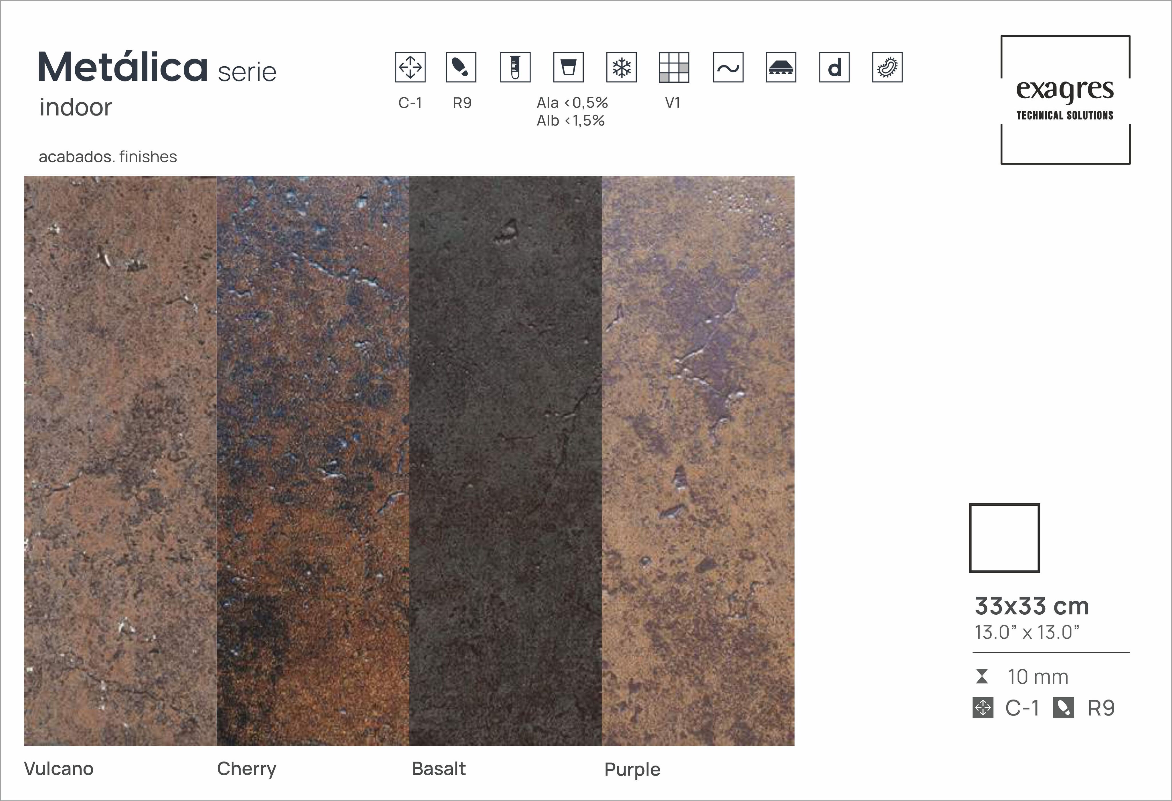 Ступень угловая Cartabon Florentino Metalica Vulcano 33х33х1.4 матовая шт/упак Exagres купить в Санкт-Петербурге