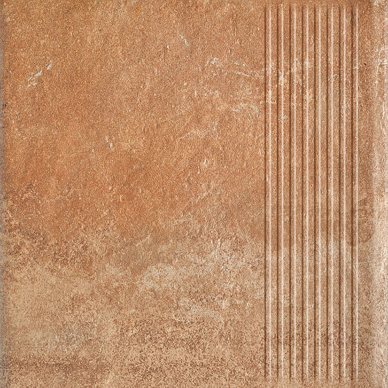 Ступень без капиноса с насечками Scandiano rosso структурная 300х300х8.5мм Paradyz 13шт/уп купить в Санкт-Петербурге