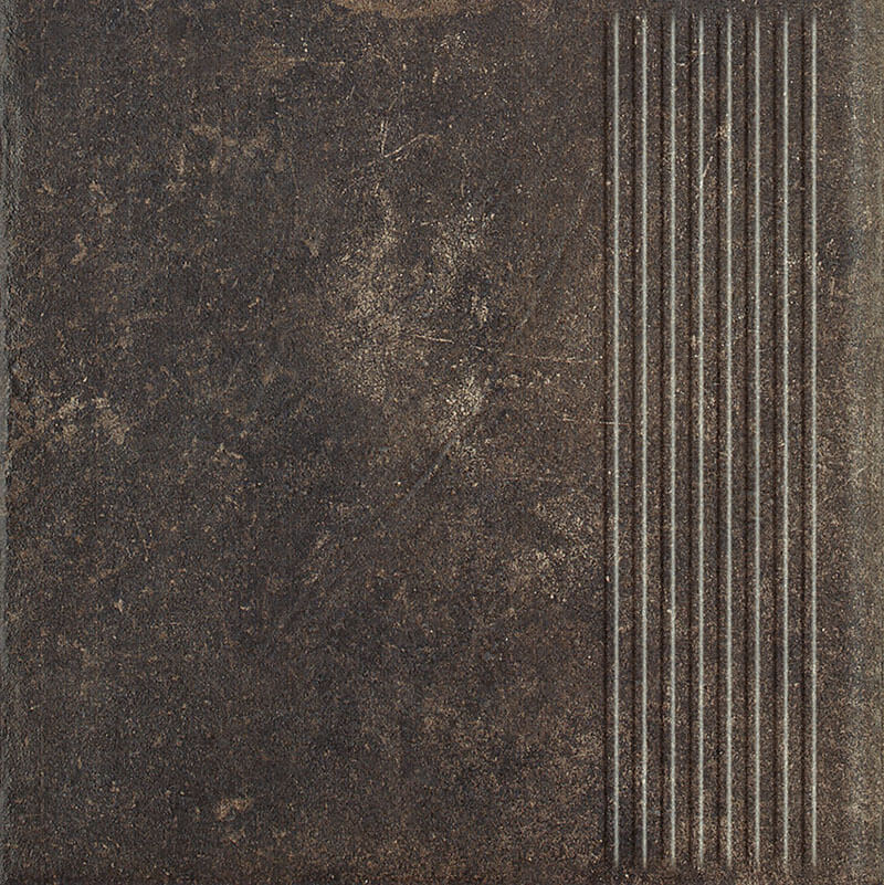 Ступень без капиноса с насечками Scandiano brown структурная 300х300х8.5мм Paradyz 13шт/уп купить в Санкт-Петербурге