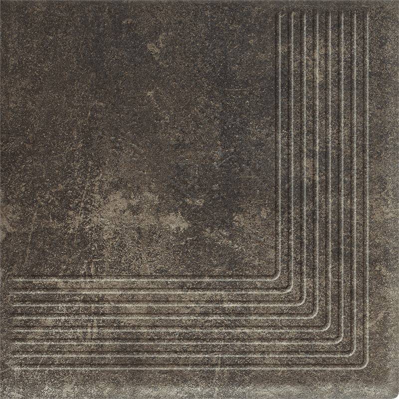 Ступень угловая без капиноса с насечками Scandiano brown структурный 300х300х11 Paradyz купить в Санкт-Петербурге