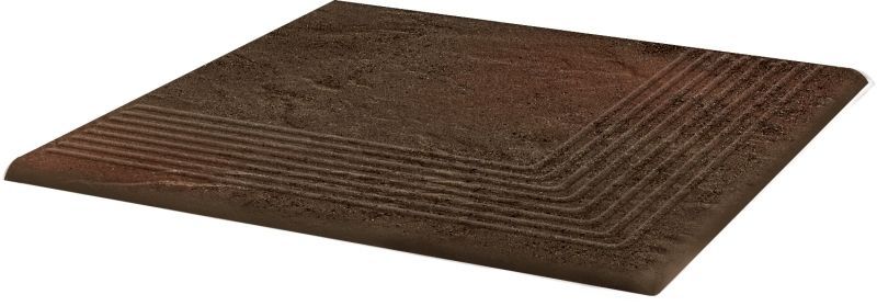 Ступень угловая без капиноса с насечками Semir brown структурный 300х300х11 Paradyz купить в Санкт-Петербурге