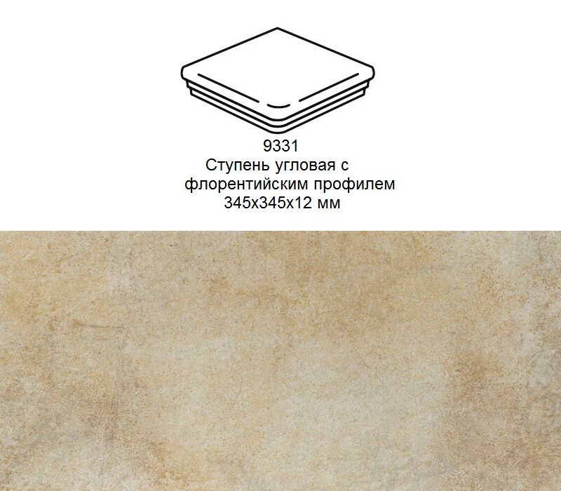 Ступень угловая Stroher 9331 Keraplatte Aera флорентинер 727 pinar 345x345x12мм купить в Санкт-Петербурге