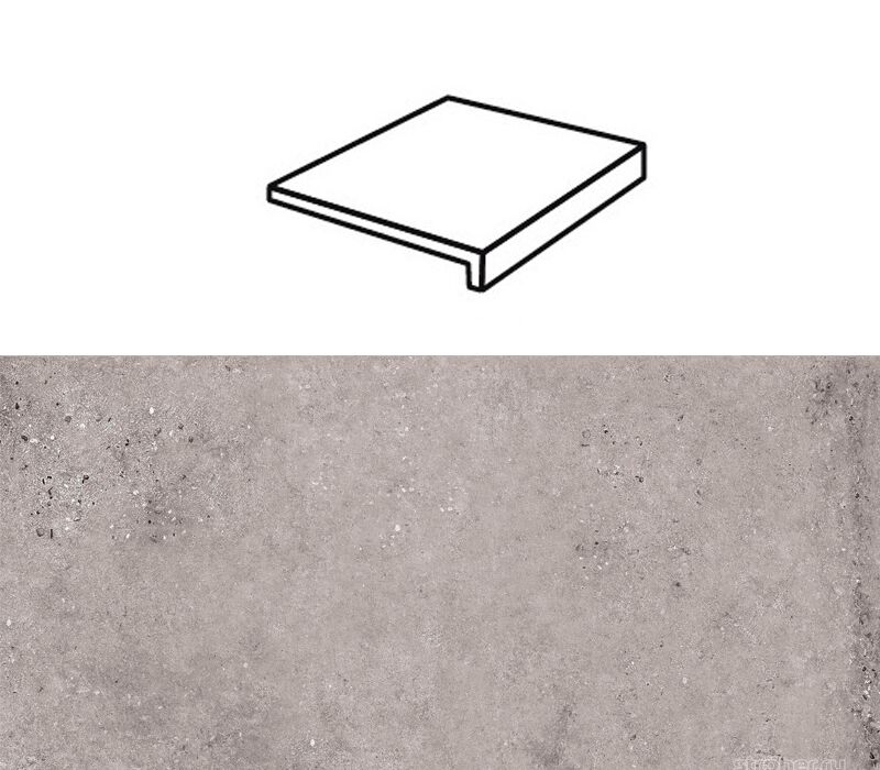 Ступень рядовая Stroher 4815 Gravel Blend прямой угол 962 grey 294x175x52x10мм 6шт/уп купить в Санкт-Петербурге